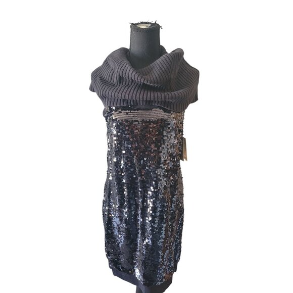 NWT Michael By Michael Kors Blue Sequins Knee Length Dress Party Wedding Preppy - Picture 9 of 14